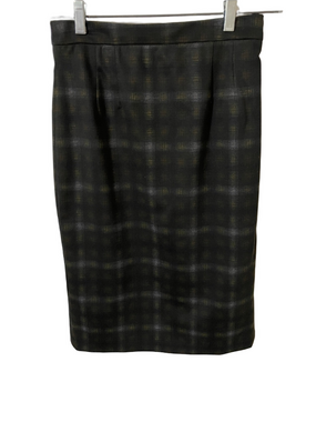 Hilary Macmillan Black Plaid Pencil Skirt Size 4